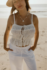 Beach Days Crochet Knit Top