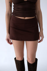 Low-Rise Mini Skort in Brown