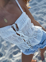 Beach Days Crochet Knit Top